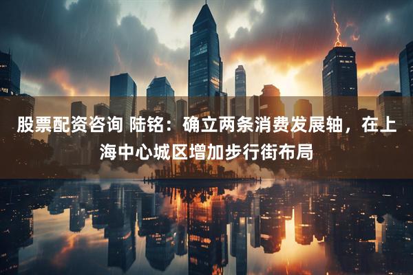股票配资咨询 陆铭：确立两条消费发展轴，在上海中心城区增加步行街布局